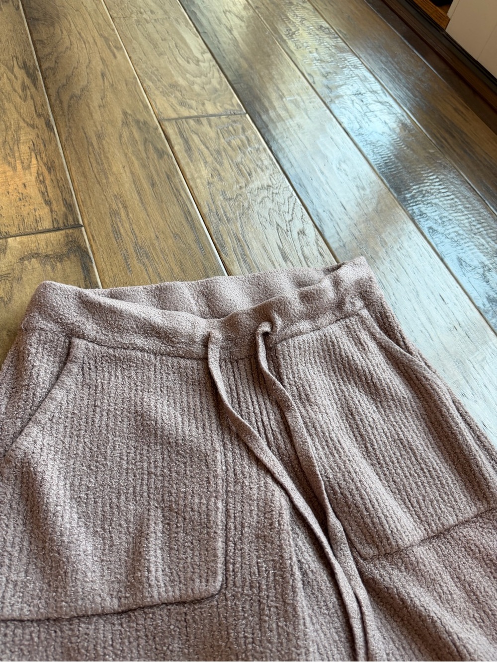 Barefoot Dreams Wide-Leg Ribbed Lounge Pants - Cocoa Brown Color - Picture 2 of 9